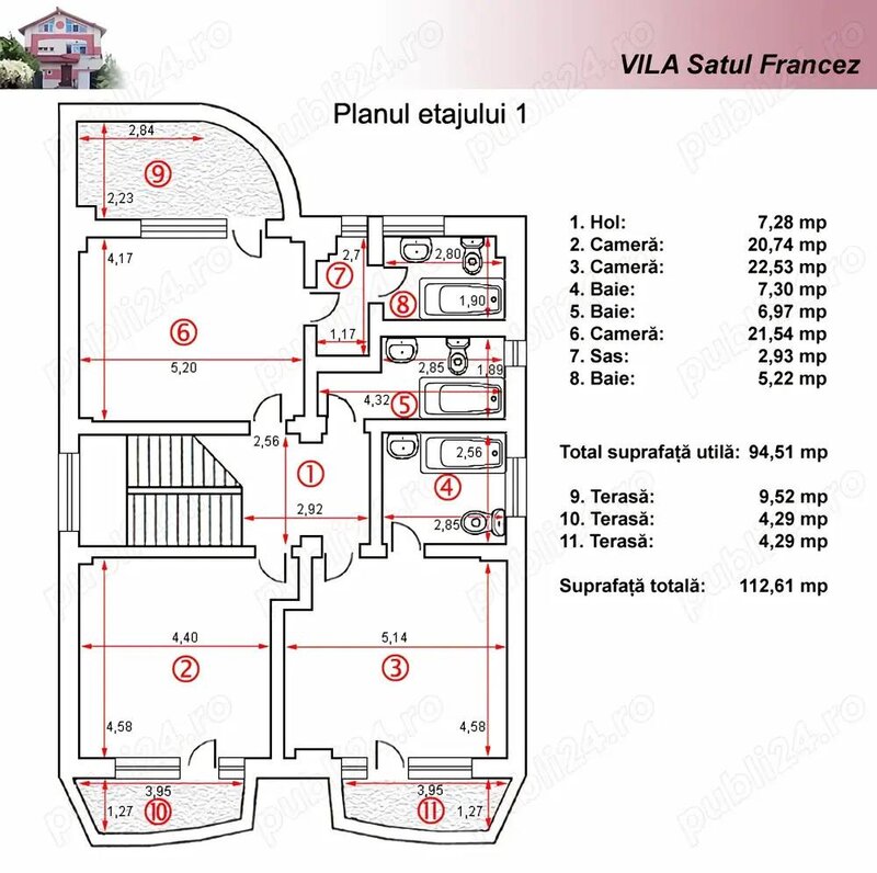 Herastrau, Sat Francez vila 350mp, gradinita, birou, clinica